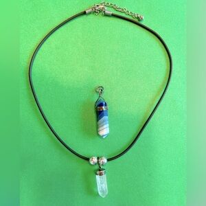 Two vintage crystal pendants